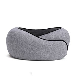 Coussin de voyage cervical ergonomique mousse mémoire de forme gris