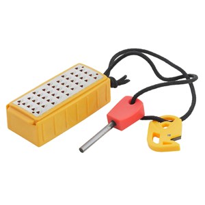 Kit de survie compact 3-en-1 râpe allume-feu affûteur pour activités outdoor
