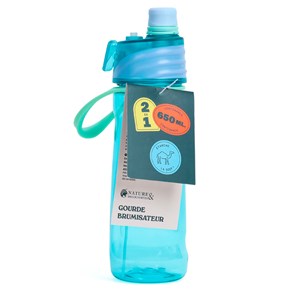 Gourde avec brumisateur intégré 650 ml pour activités de plein air et sport