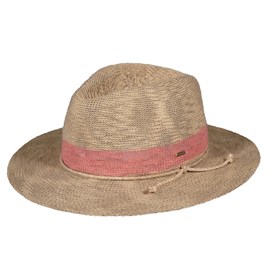 Chapeau de paille avec bandeau rose taille ajustable