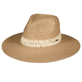 Chapeau de paille unisexe avec bandeau blanc taille ajustable