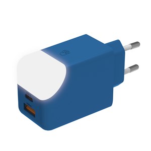 Adaptateur secteur Ice-GaN 65W charge rapide					 Bleu