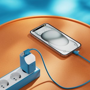 Adaptateur secteur Ice-GaN 65W charge rapide					 Bleu