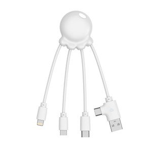 Câble de charge multi-connecteurs Octopus Blanc