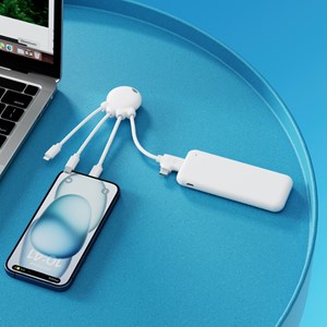 Câble de charge multi-connecteurs Octopus Blanc