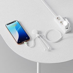 Câble multi-connecteurs Mr Bio Long Fast charge rapide					 Blanc