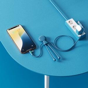 Câble multi-connecteurs Mr Bio Long Fast charge rapide					 Bleu