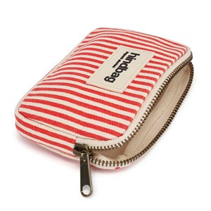 Porte-monnaie coton bio Lili Hindbag Rayures rouge