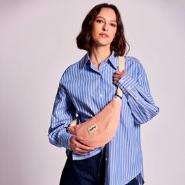 Sac demi-lune Andrea en coton bio Hindbag bleu