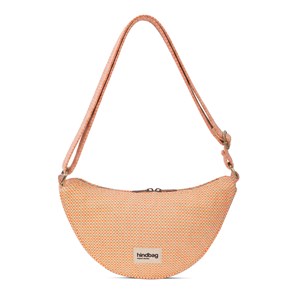 Sac demi-lune Andrea tresse en coton bio Hindbag corail