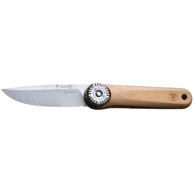 Couteau Suricate lame acier inoxydable et manche en bois de hêtre TB 1648