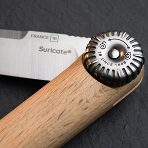 Couteau Suricate lame acier inoxydable et manche en bois de hêtre TB 1648