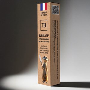 Couteau Suricate lame acier inoxydable et manche en bois de hêtre TB 1648