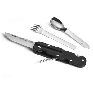 Couteau multifonction Bivouac noir en acier inoxydable TB 1648