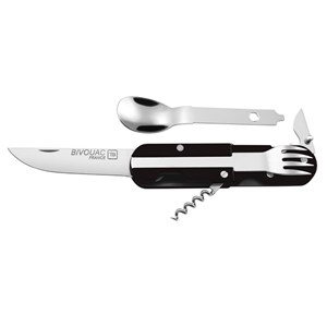 Couteau multifonction Bivouac noir en acier inoxydable TB 1648