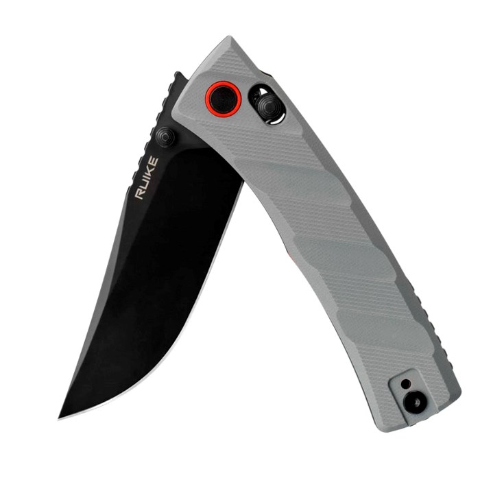 Couteau de poche pliant P856B gris lame acier spécial ambidextre Ruike