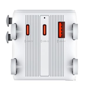 Adaptateur universel de voyage avec USB-C 25W 150 pays Blanc