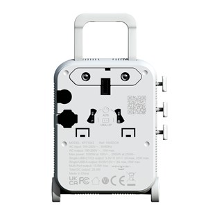 Adaptateur universel de voyage avec USB-C 25W 150 pays Blanc