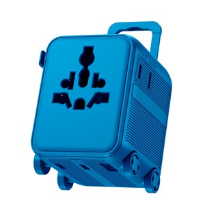 Adaptateur universel de voyage avec USB-C 25W 150 pays Bleu