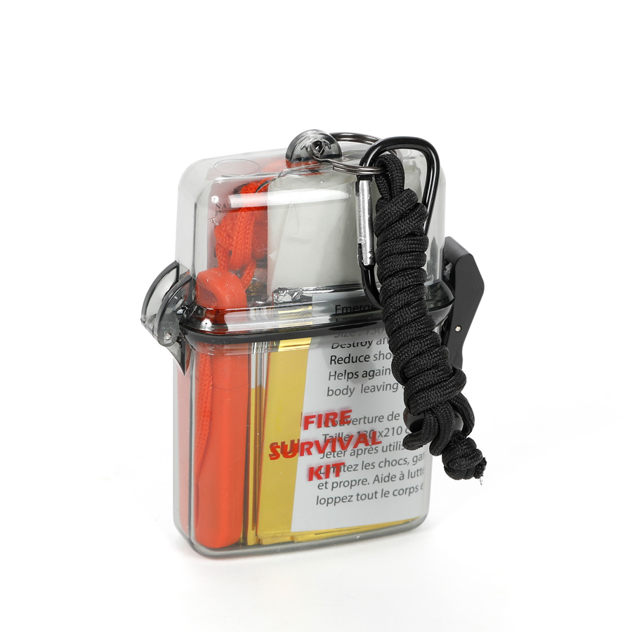 Justgreenbox - Allume-feu extérieur silex avec kit de survie de