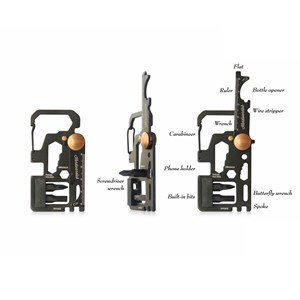 Carte 10 outils avec mousqueton