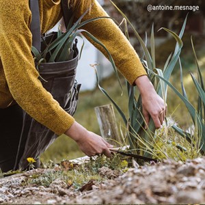 Sac de jardinage en toile cirée Gris