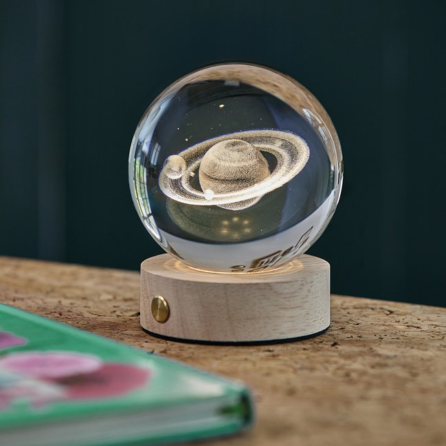 Globe cristal lumineux Système solaire