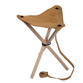 Tabouret trépied pliant cuir