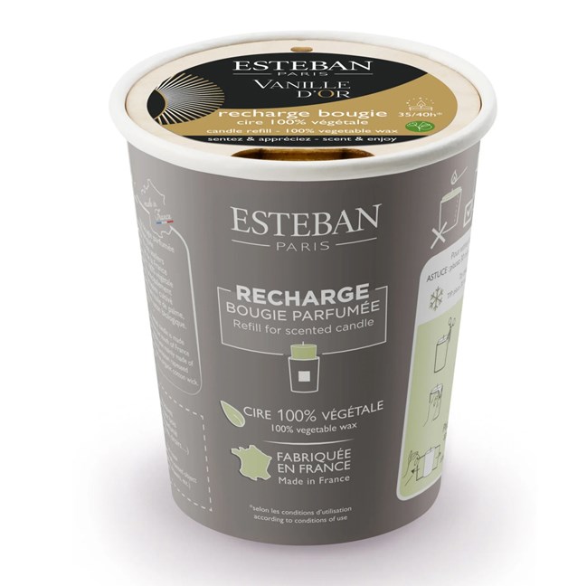 Esteban - Recharge bougie Vanille d'Or au naturel