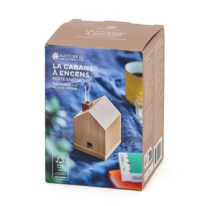 Porte encens maison en bois