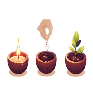 Bougie à planter Pomme d'amour