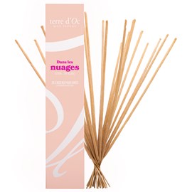 Dans les nuages 25 bâtonnets d'encens coton et thé blanc terre d'Oc