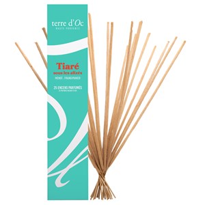 Tiaré sous les alizées 25 bâtonnets d'encens monoï frangipanier terre d'Oc
