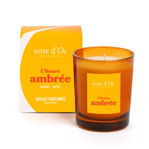 L'Heure ambrée bougie parfumée vanille épices 180 g terre d'Oc