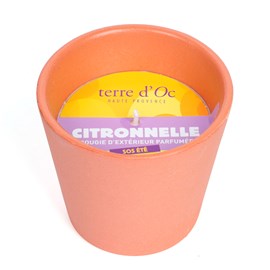 Bougie d'extérieur parfumée citronnelle SOS été en cire végétale terre d'Oc