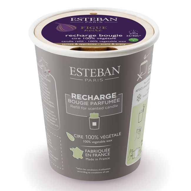 Recharge pour bougie parfumée Figue noire 180 g Esteban
