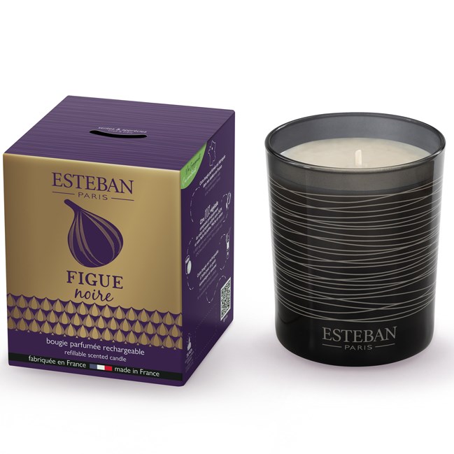 Bougie parfumée rechargeable 180 g Figue noire Esteban