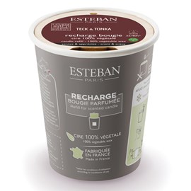 Recharge pour bougie parfumée Teck & Tonka Esteban 180 g