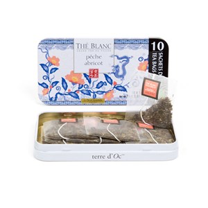 10 sachets thé blanc pêche abricot