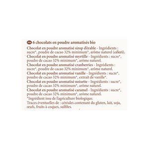 6 chocolats en poudre aromatisés bio