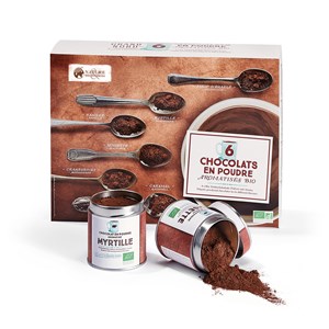 6 chocolats en poudre aromatisés bio