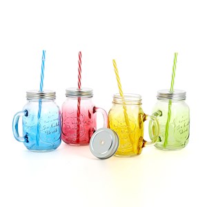 Chope en verre Mason Jar Vert