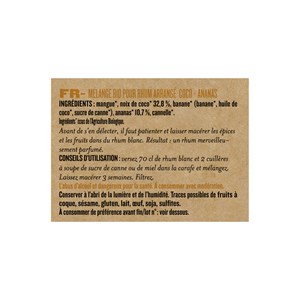 Mélange bio rhum arrangé Ananas - Coco