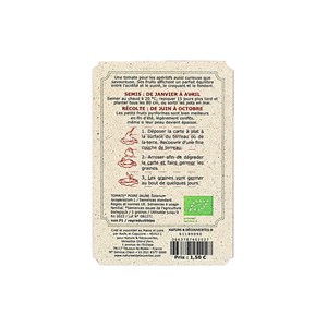 Carte graines tomates poire jaune bio