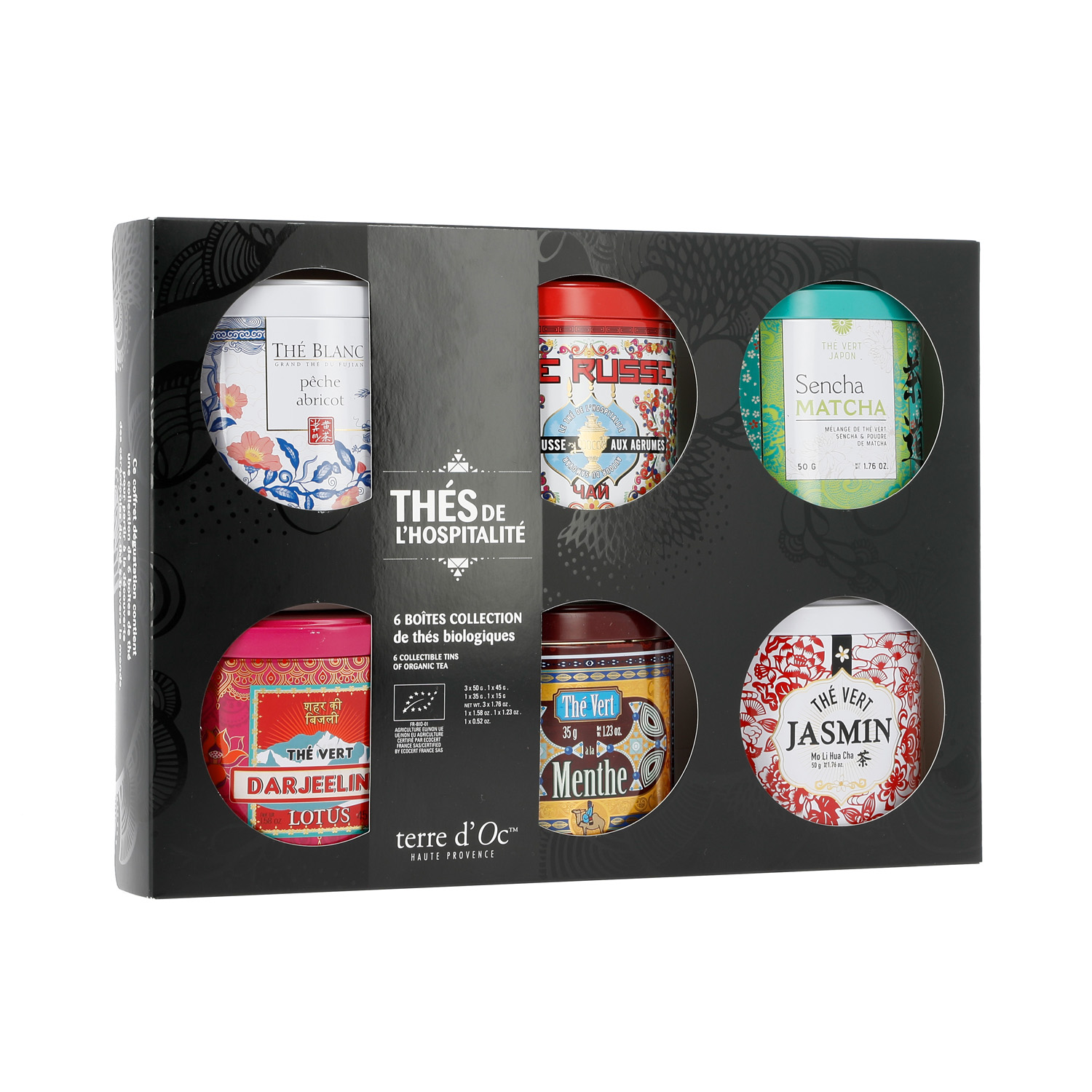 Coffret thés d'origine nature BIO - assortiment cadeau - 8 x 50g