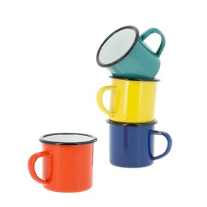 4 tasses en acier émaillé