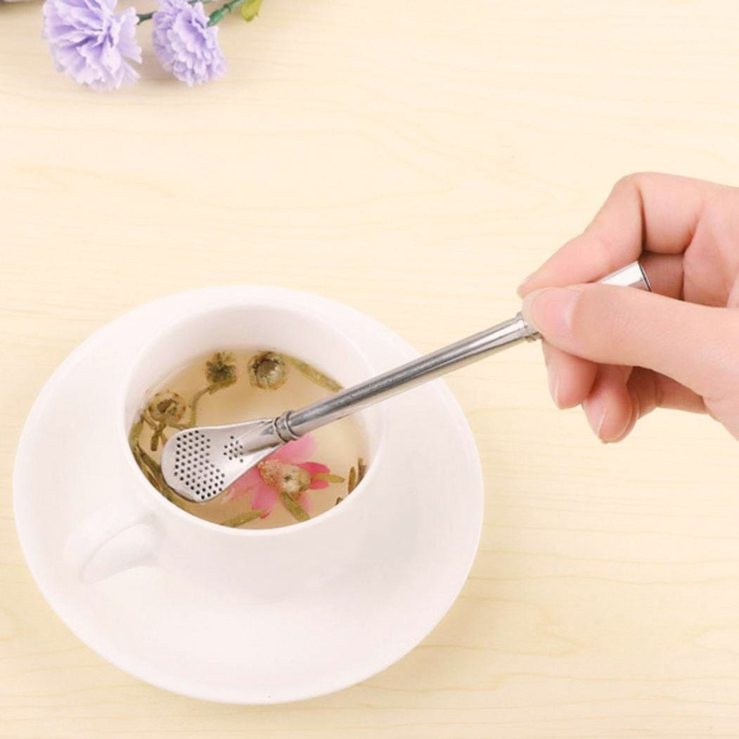 Cuillère à Filtre à Paille En Acier Inoxydable Yerba Mate Tea