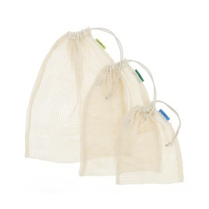 3 pochons réutilisables en coton bio