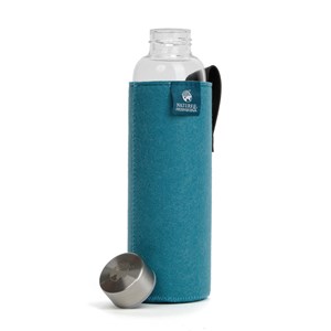 Gourde en verre housse bleu