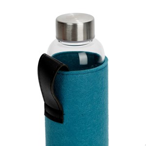 Gourde en verre housse bleu